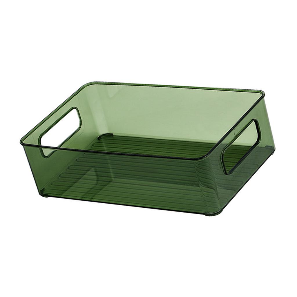 Desktop Organizer Tray Large Capacity Rectangular Shaped PET Snacks Storage Box for Office