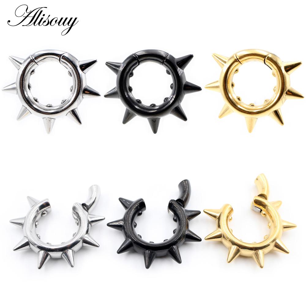 

Alisouy, 1 шт., новый конус из нержавеющей стали, шип, круг, вес для ушей, тяжелый расширитель, вилки для носилок, манометры, серьги, ювелирные изделия для пирсинга