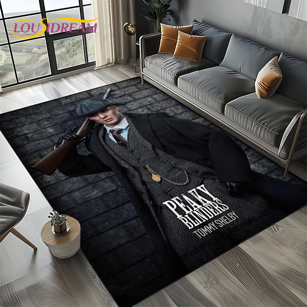 Nuovo Tappeto Tommy Shelby P-Peaky B-Blinders per Camera da Letto Soggiorno Casa Decorazione Divano, Decorazione Tappetino Gioco per Bambini Regalo