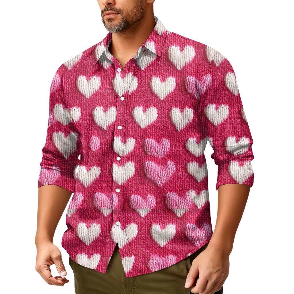 Men'S Casual Loose Fitting Long Sleeved Shirt Fashionable Lapel Shirt Top