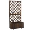 Garden Planter With Trellis 45L Raised Bed For Climbing Plants Vines Flowers Outdoor Planter Box For Patio 72.5 X 31.5 X 149.5 Cm Carbonised Finish