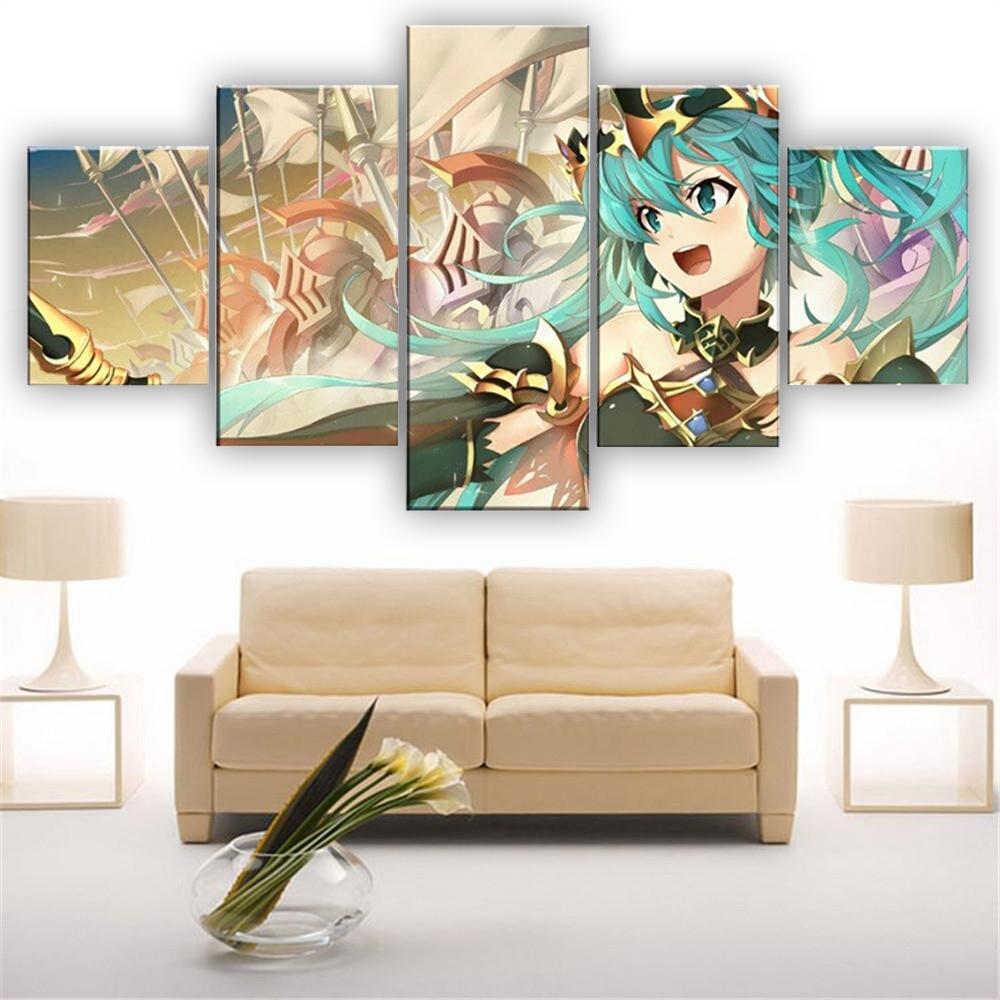 Wall Decor Anime Poster 5 Pieces Modern Decor Wall Art Canvas Paintings For Home Decorations Wall Living Room Decor Posters No Frame