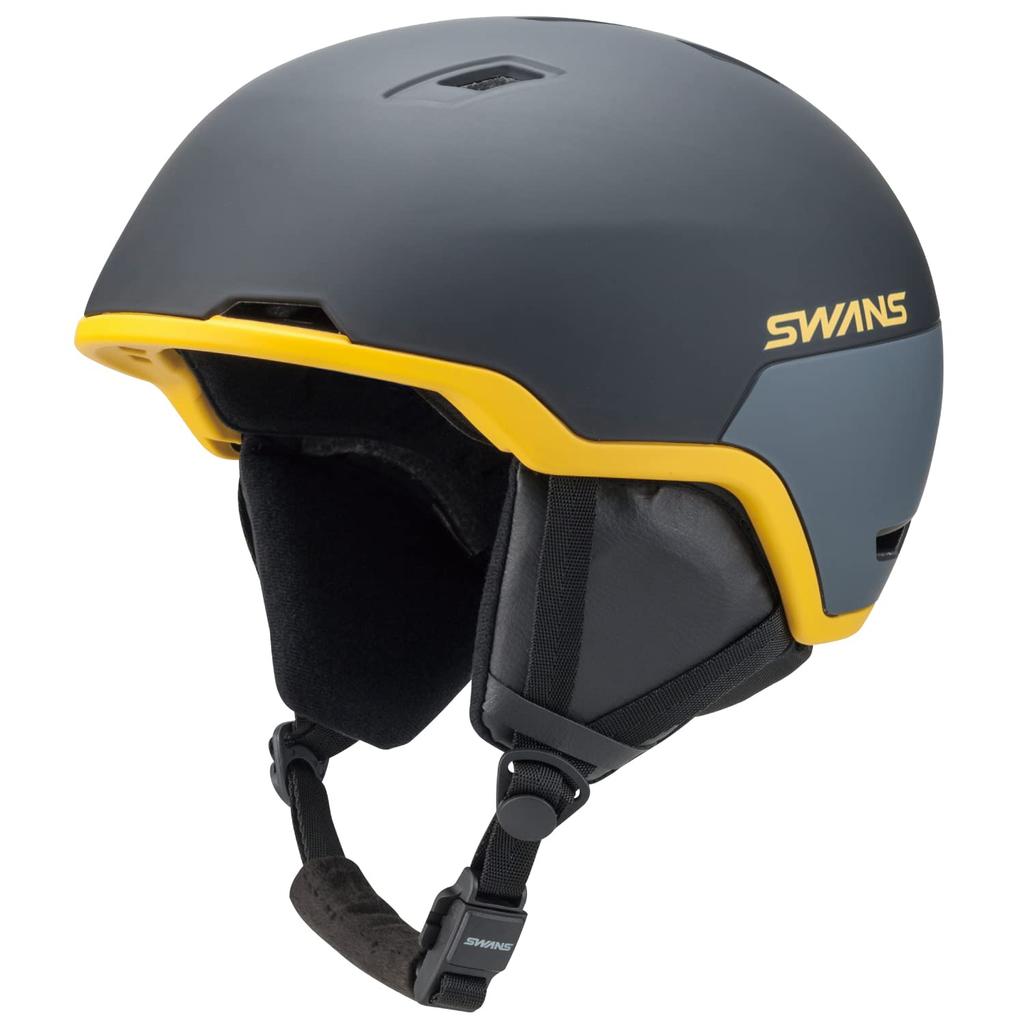 SWANS Ski Snowboard Helmet for Adults P1 Smoke x Yellow M Size HSF-241 SM/Y (53cm-57cm)