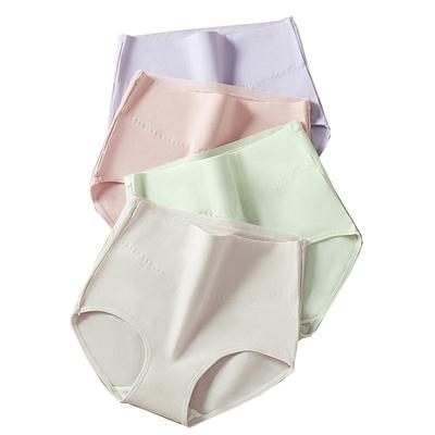 High Waist Panties Women Cotton Underwear Seamless Briefs Breathable Solid Female Underpants
