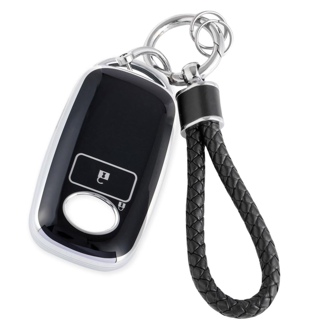 

Ключница Rise Вместительный чехол для ключей Милая ключница для смарт-ключа автомобиля Стеганый держатель для ключей Корпус ключа Tanto Устойчивый к царапинам [HOYZE] (Серебряный черный)