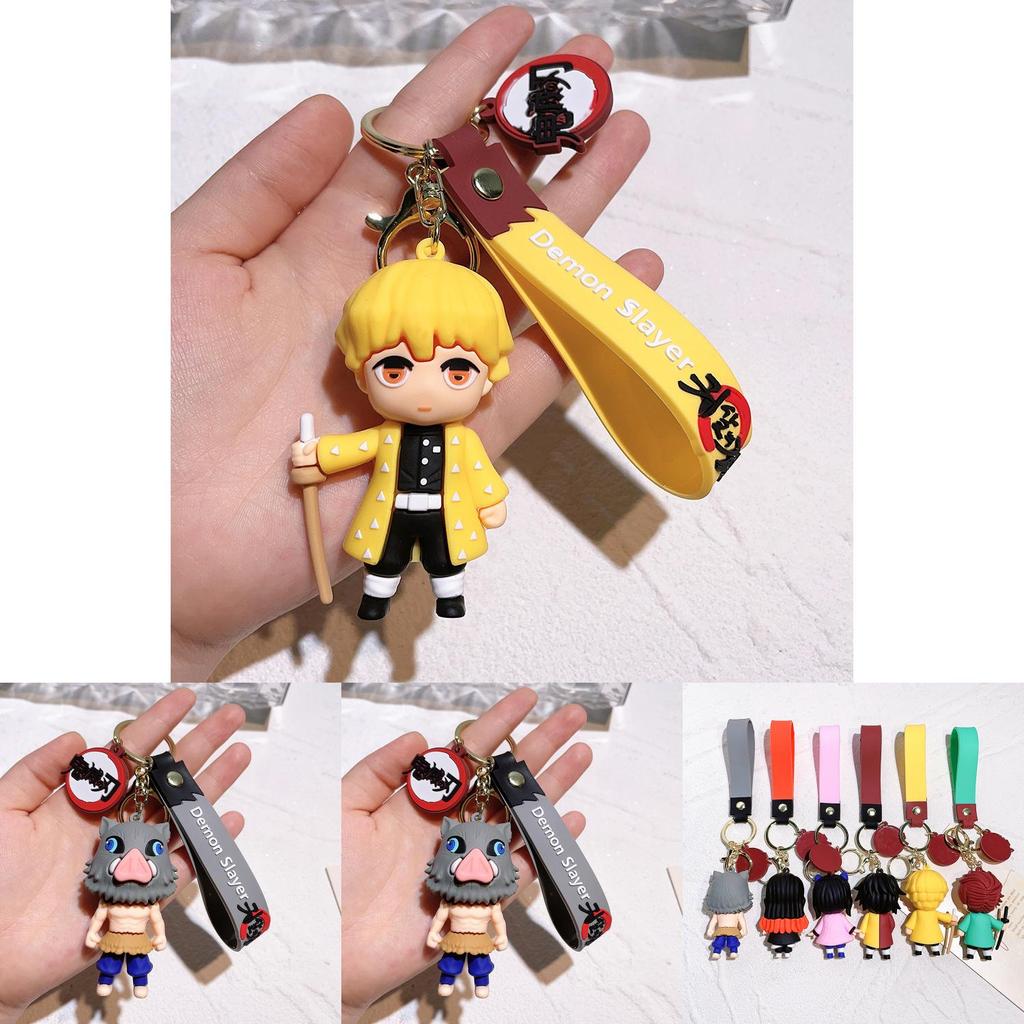 Entzückender Demon Slayer Schlüsselanhänger Anime Charakter Taschenanhänger Kunststoff Langlebig Geschenk