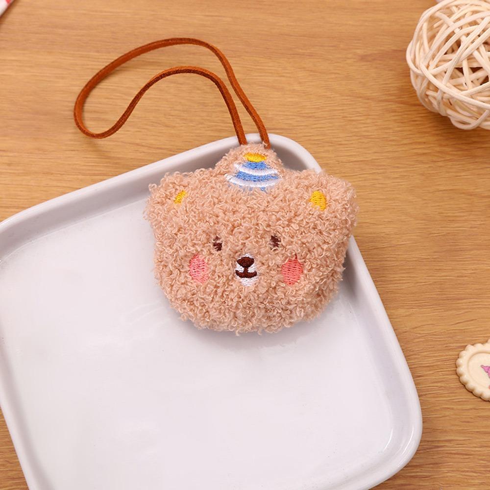 Funny Cartoon Bear Name Pendant Keychains Kawaii Decoration Kindergarten Children's Name Tag Keyrings Car Trinket Accessories
