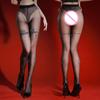 Women Sexy Stockings Silver Two-Color Jacquard Pantyhose Fake Long Tube Leg Ring T Crotch Transparent Temptation Sockings
