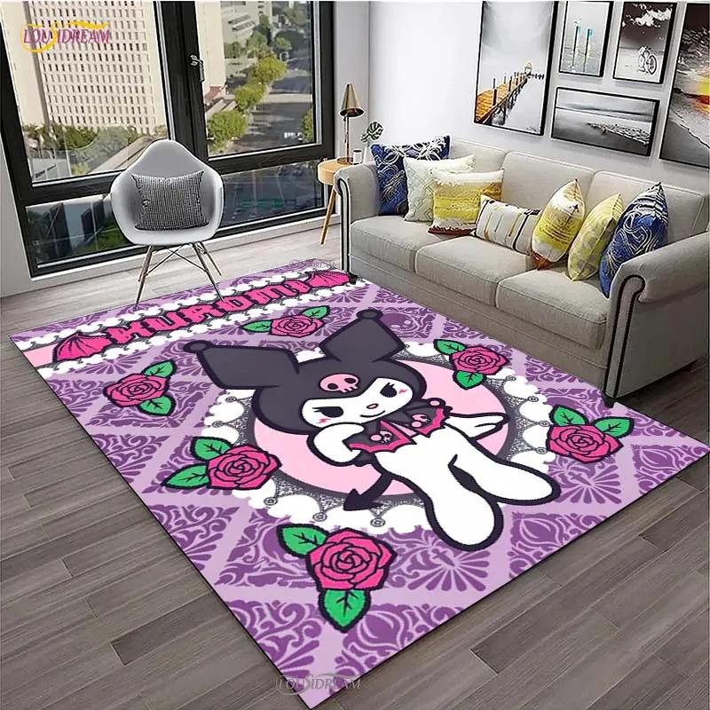 Kuromi Cartoon Anime kawaii Carpet for Living Room Bedroom Cute Rug Kitchen Door Kids Un-slip Floor Mats Alfombra Birthday gift