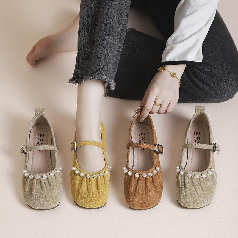 Spring and Autumn Retro Gentle French Soft-soled Mary Jane Flat-soled Single Shoes Women 2025 New Fairy Style Casual Beanie Shoes