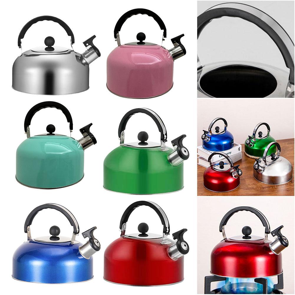3L Stainless Steel Whistling Tea Kettle Water Boiler Multi-Function Flat Bottom Teapot Camping Pot for Induction Stove Gas Stove