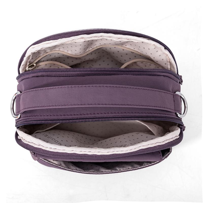 Borsa a tracolla da donna tinta unita a spalla in nylon leggera piccola quadrata