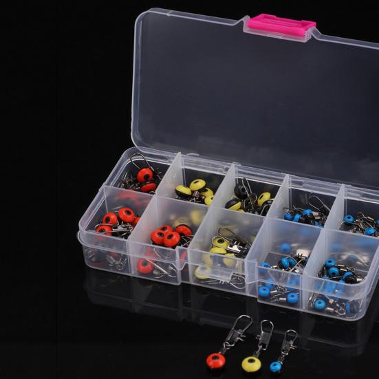 100Pcs Fishing Space Beans with Interlock Snaps Anti-collision Buffer Wire Protector Accessories Fishing Float Connector Bobber Stops Sea Fishing