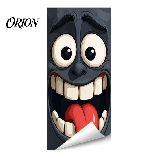 Cartoon Expression Stickers for Garbage Bins Funny Trash Can Sticker, Cute Big Eye Decorative Removable PVC Recycling Adhesive Label, Waterproof Decal