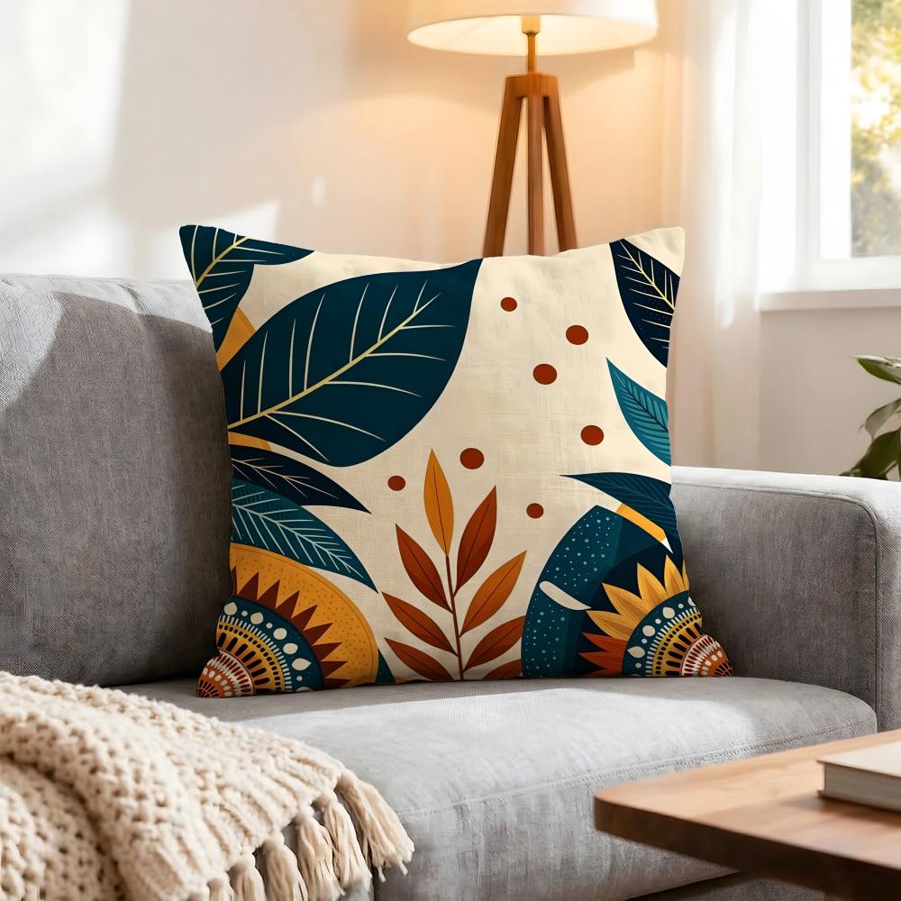 Plant Artistic Leaves Cushion Cover 1Pcs Decorative Covers Soft Cushion Case For Sofa Couch Decor 40X40 45X45 Pillowcases
