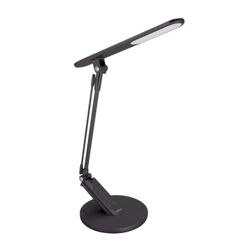Lampka Biurkowa Led 7,5W Z Regulacją Światła, Włącznikiem Dotykowym, Wyłącznikiem Czasowym I Gniazdem Usb Czarna Ramzes Ideus 03899