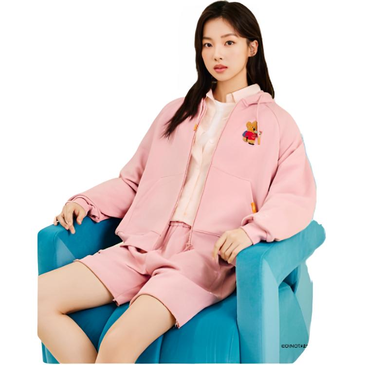 Anta X Daimei Town Collaboration Life Series Hooded Zipper Loose Printed Casual Sweatshirt Women sweatshirt 162548730-2