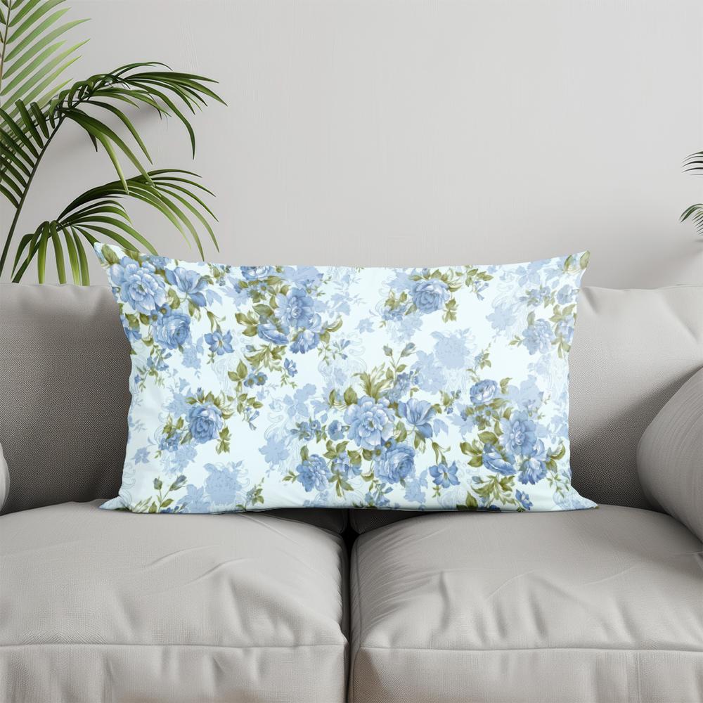 Home Decor Colorful Floral Rectangle Pillowcase Suitable For Sofa Bedroom Car Pillow Cover Cushion Rectangular Back Cushion