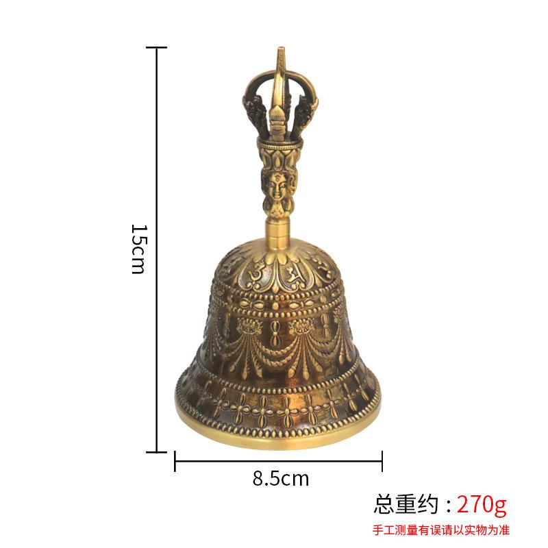Thickened Ritual Instrument Brass Vajra Pestle Copper Handheld Three Pure Ones Buddha Bell Anti