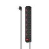 Power Strip, 6 Sockets, Prot. Center Point, 90°, Regulated. Individual, 1.4 Meters, New