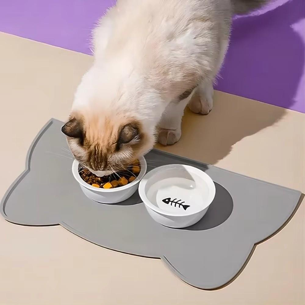 Anti-Slip Pet Silicone Feeding Mat Washable Tableware Mat Cat Food Mat for Cats and Dogs