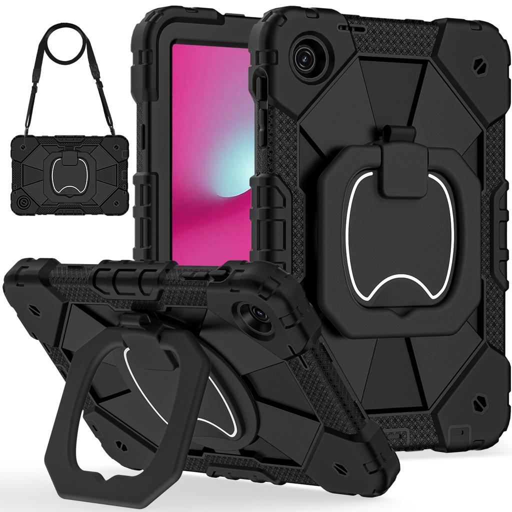 Heavy Duty Case for T-Mobile REVVL Tab 2 2025 10.1 Inch Rotatable Handle Grip Rugged Stand Cover Shockproof with Shoulder Strap