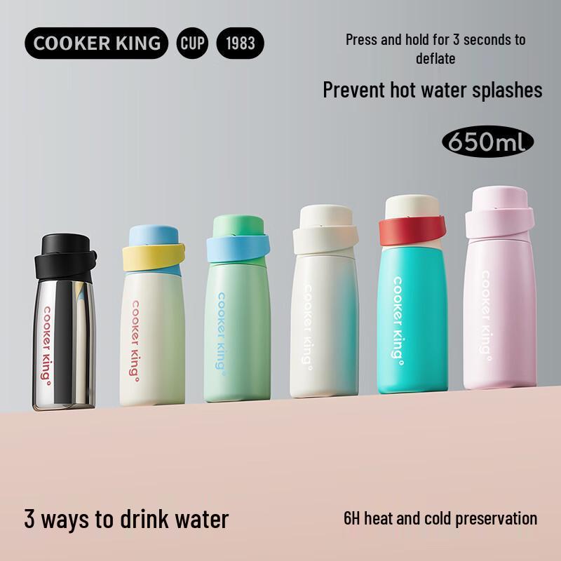

COOKER KING 316L Stainless Steel 650ml Insulated Water Bottle with Handle 650ml