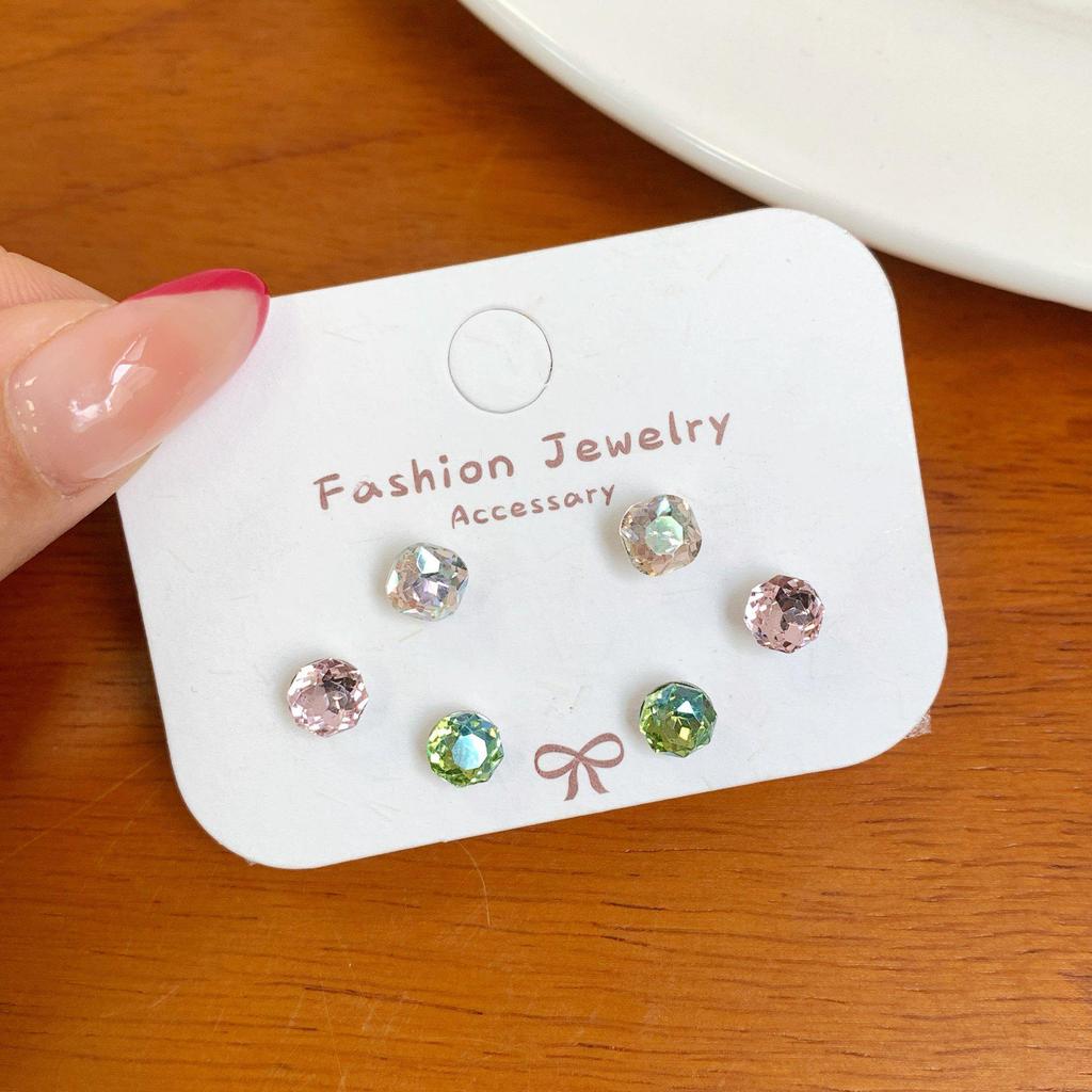 Funkelnde Millennium Achtseitige Zirkon Rosen Ohrstecker für Damen - Personalisiertes Vielflächiges Exquisites Design