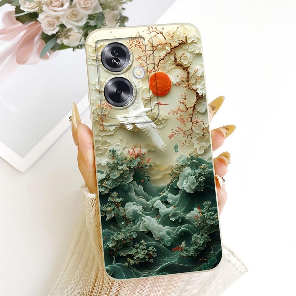 For OPPO A79 5G Cute Cat Flower Cartoon Phone Case For Oppo A79 CPH2553 CPH2557 Shockproof Soft Silicone Covers Bumper