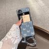 Z Fold 7 Case Luxury Denim Jeans Glitter Butterfly Wallet Phone Cover for Samsung Galaxy Z Fold 6 4 5 Card Holder Wrist Strap