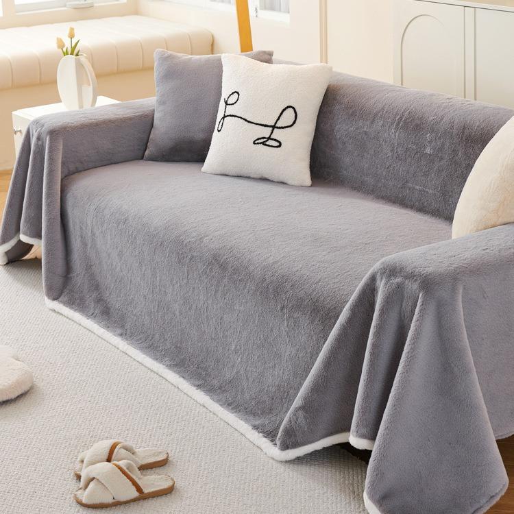 Plush Sofa Towel Autumn and Winter Non-Slip Seat Cushions Simple Modern Leather Sofa Cover Full Cover Cloth