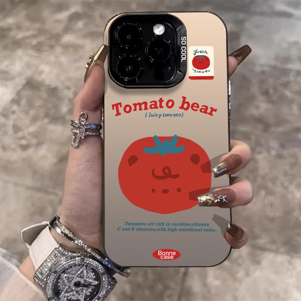Tomato IMD Phone Case For Samsung Galaxy S26 S25 S24 S23 Ultra S22 Plus S21 FE A56 A55 A54 A53 A36 A34 S33 Slim Protective Cover