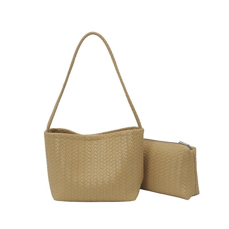 Korean Niche Retro Woven Underarm Bag - Trendy 2026 Fashion for Women, Perfect for Outings & Commuting, Mother-Child Style.