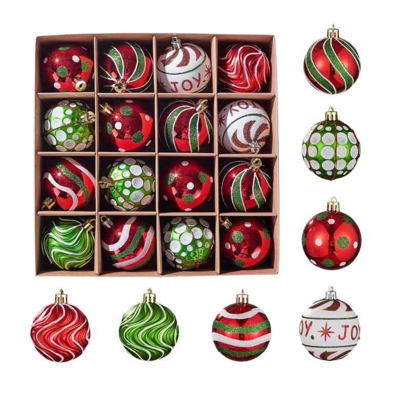 Holiday Ornament Assortment PVC Hanging Tree Trim for Christmas Indoor Display and Seasonal Room Styling for Tree Use