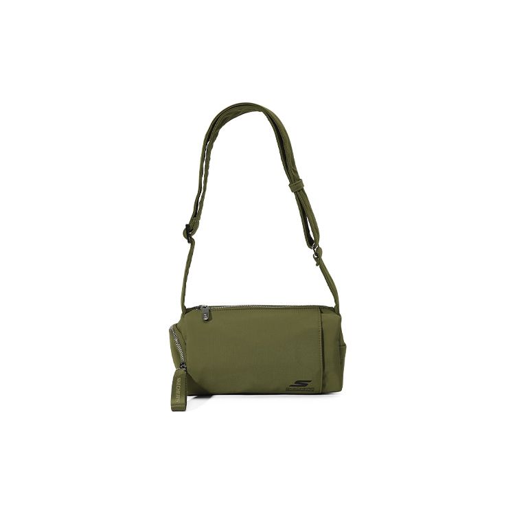 Skechers Adjustable Shoulder Strap Fabric Crossbody Bag Unisex Bags Khaki-Green P223U029-03YP Withered Grass Green Color