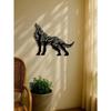 Gothic Wolf Metal Wall Art Handcrafted Howling Sculpture Black Decor