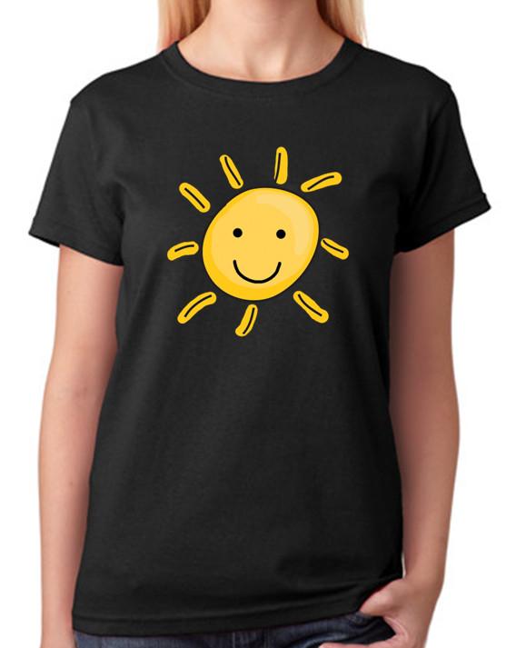 Smiling Sunshine Ladies T-Shirt Summer Tee The Sun Womens Top S