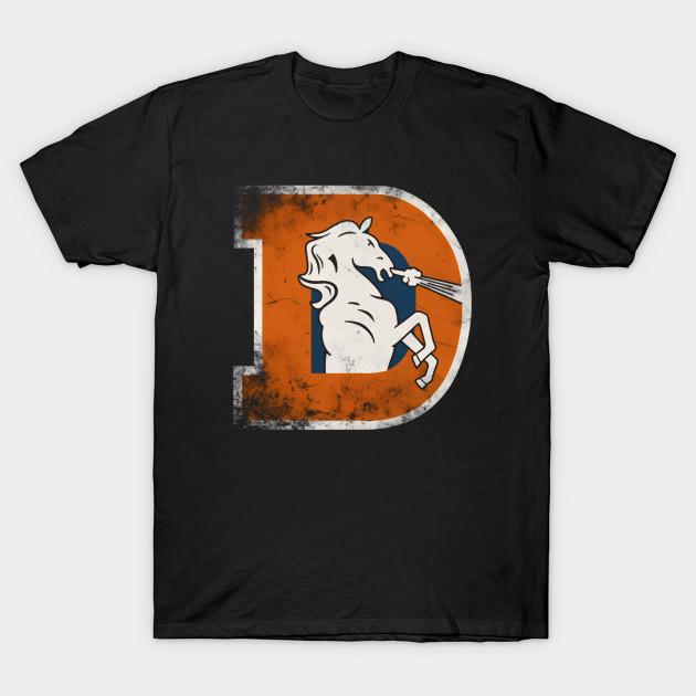 

Men Black Print T-shirt Denver Broncos – Vintage Throwback &Quot;D&Quot; Logo No-Cut Transfer Paper Print Cotton Tshirt M чорний