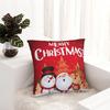 Christmas New Year Pillowcase Printing Polyester Cushion Cover Gift Santa Pillow Case Cover Home Zipper 18''