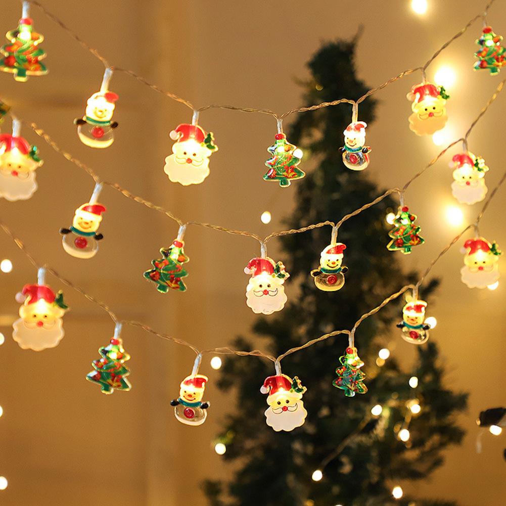 LED Christmas string lights 6 meter USB powered with Santa snowflakes and Christmas tree shapes for decoration