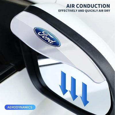 Car Sticker For Ford Car Rearview Mirror Eyebrow Shield Shade Protector Cover For Ford Focus 2 3 MK2 MK3 MK4Kuga Fiesta Ecosport