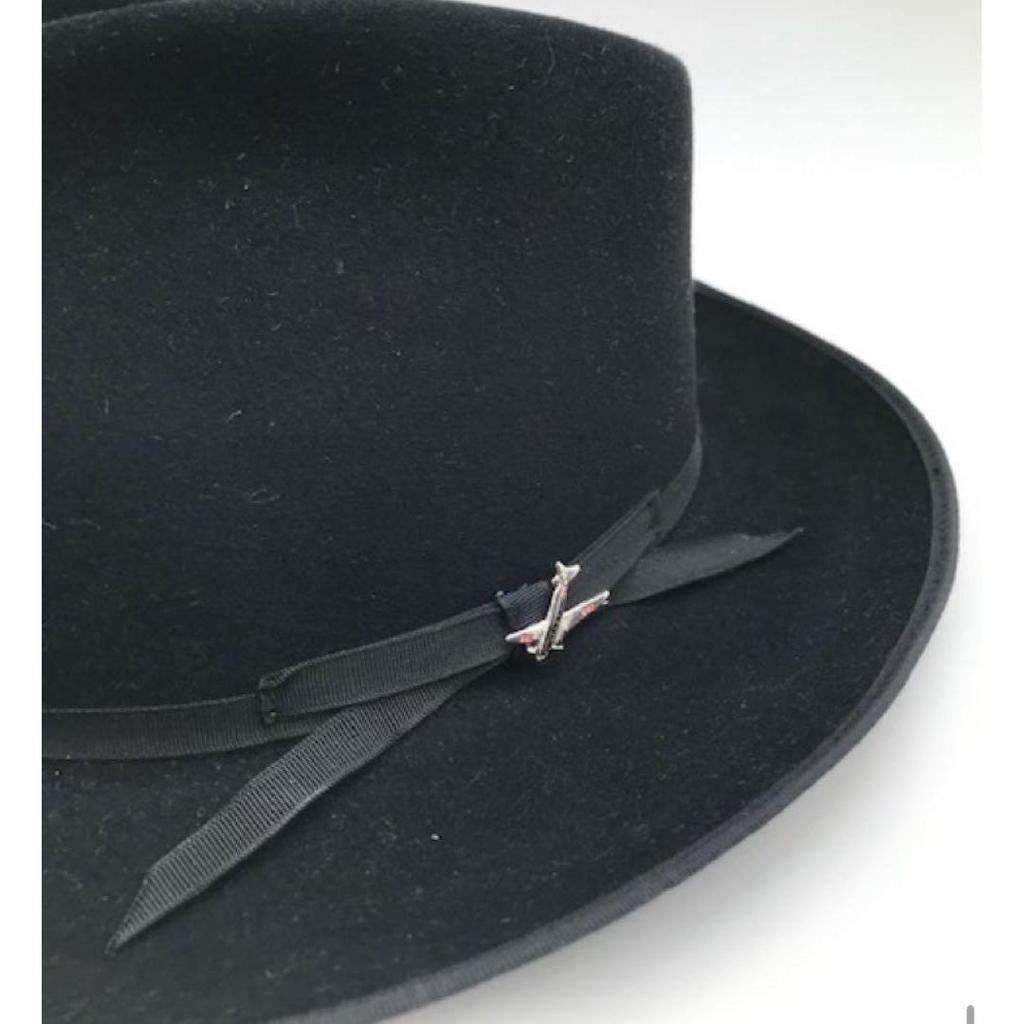 Used New Stetson Stratoliner Hat Black Made In USA 59cm