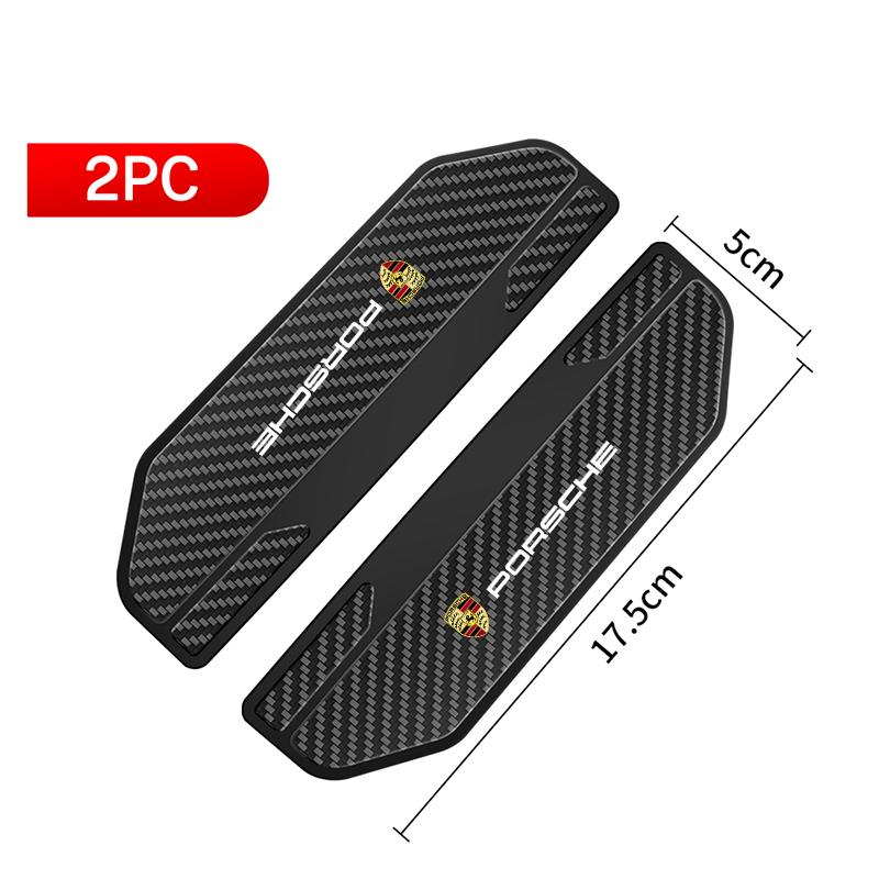 

2Pcs Carbon Fibre Car Logo Rearview Mirror Rain Eyebrow Stickers For Porsche 911 Cayenne Macan Carrera 928 968 Panamera Boxster