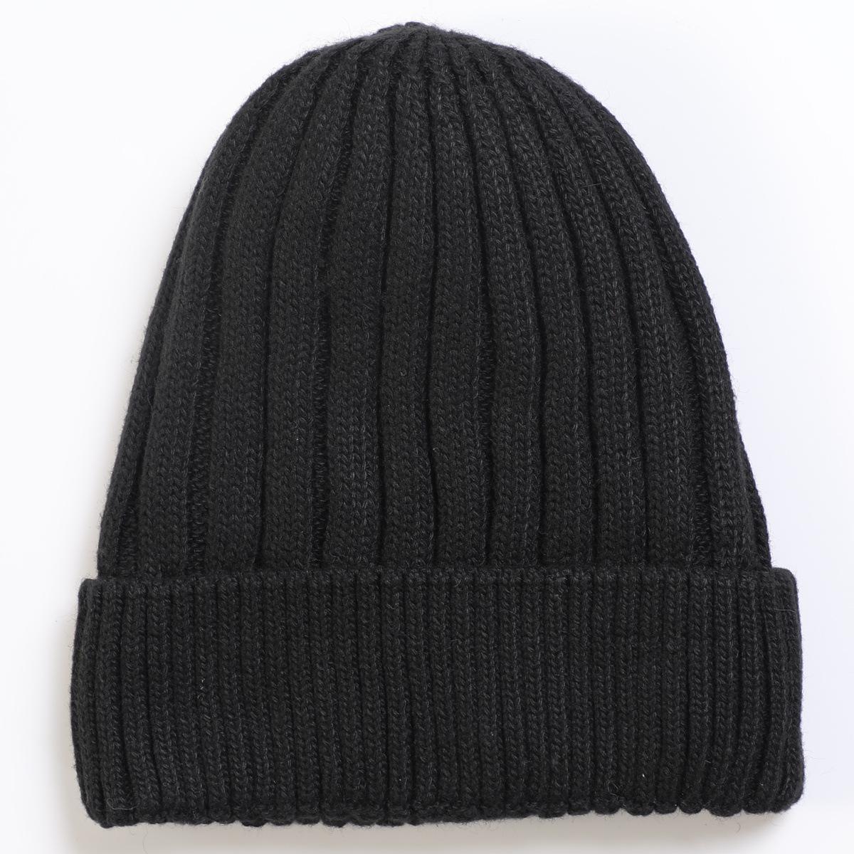 

New Men s Fleece Thickened Knitted Pullover Cap Autumn and Winter Warm Cycling Ear Protection Cap one size чорний