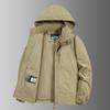 Heren Windbreaker Jas met Capuchon - Waterdicht, Winddicht, Lente/Herfst Motorrijders Werkkleding Trend (Stijl 8817)