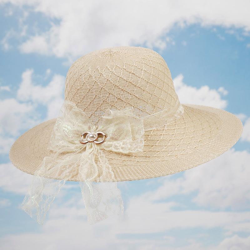 Sun Hat Women's Summer Sun Protection Hat Elegant and Comfortable Versatile Straw Hat Breathable Foldable Women's Summer Sun Protection Hat
