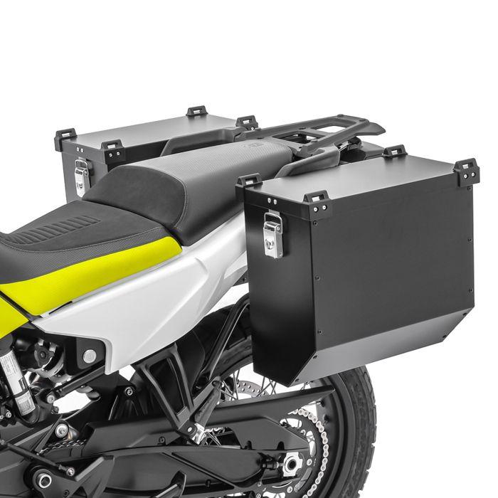 Valises latérales en aluminium - BMW R 1250 GS / Adventure 19-24 - 34L et 40L - Support noir - Asymétrique
