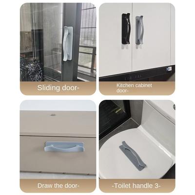 New PP Door Handle No-Punch Surface Mounted Cabinet Handle Self-adhesive Wardrobe Handle