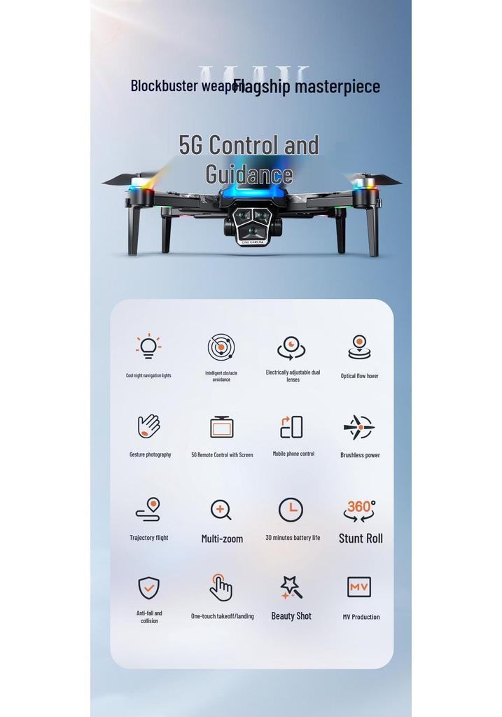 A14 GPS Drone: 4.5-Inch Screen, Brushless, Auto-Return, Intelligent Obstacle Avoidance, Optical Flow Control