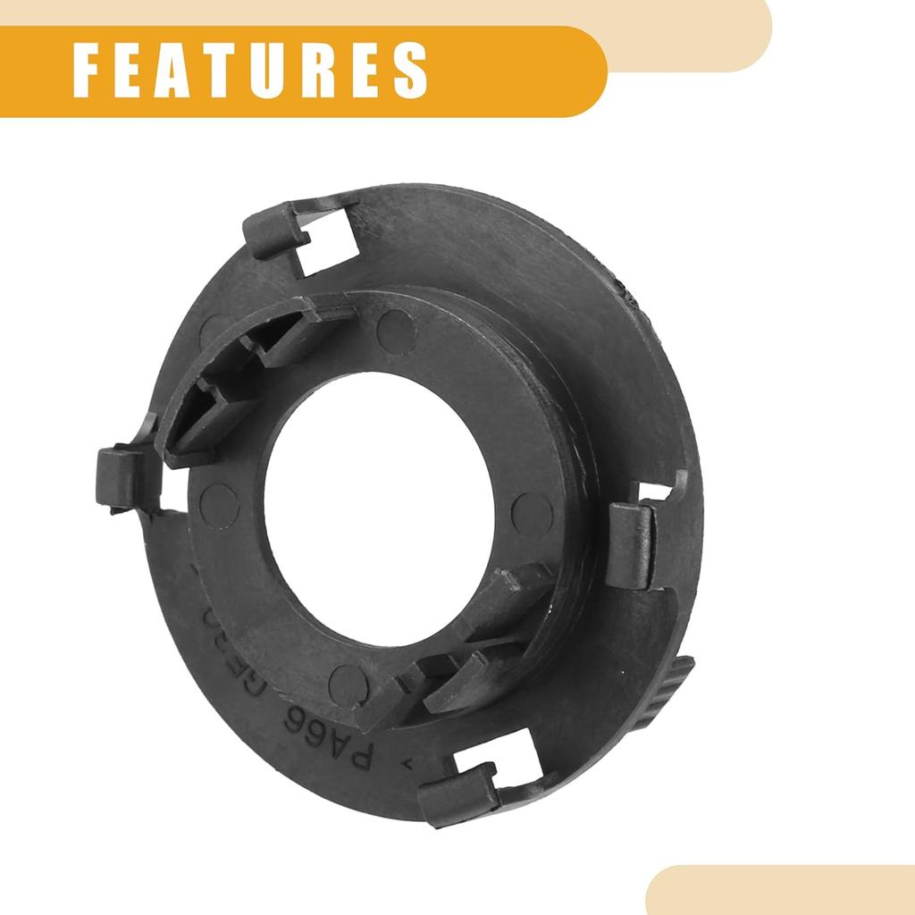 Automotive LED Headlight Bulb Retainer Adapter Holder Socket - Car Headlight Socket - for Hyundai Plastic Black - 1 Pair